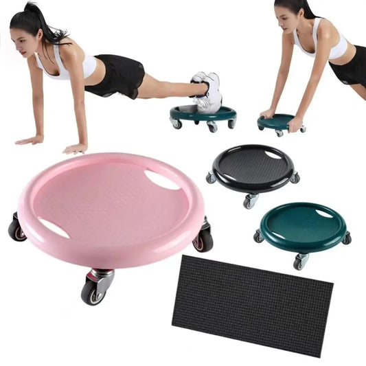 Noiseless 4-Wheel Abdominal Roller – Multifunctional Muscle Trainer with Handles for Gym & Home