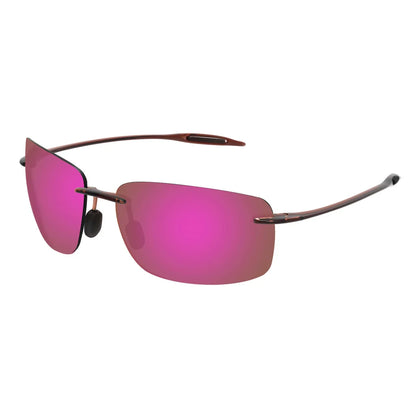 JULI The Matrix Classic Sports Rimless Sunglasses for Men - Orange Rectangle Ultralight Frame, UV400 Protection Driving Eyewear (MJ8009)