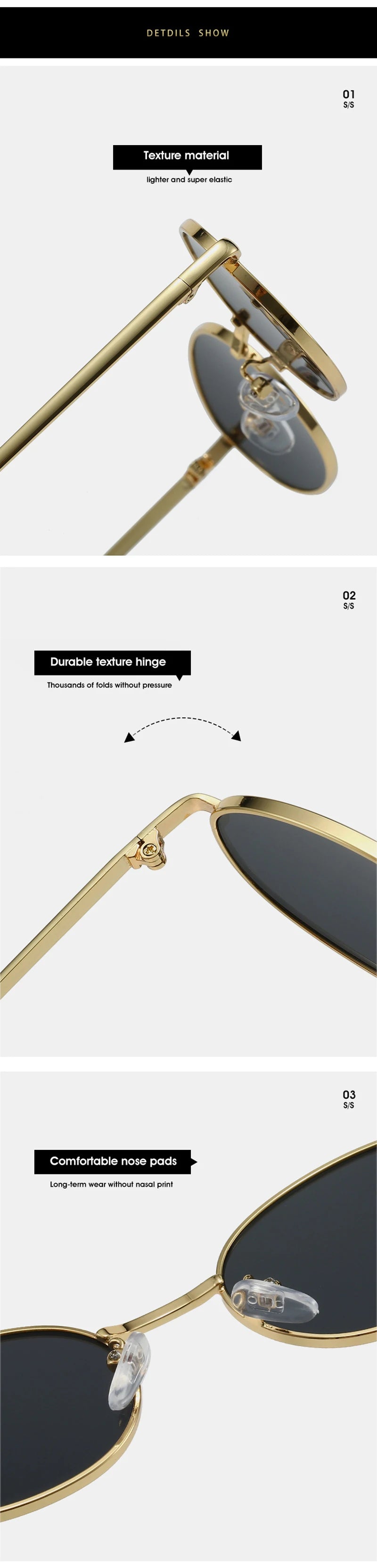 SHAUNA Retro Oval Metal Frame Sunglasses – UV400 Punk Style Shades for Women & Men