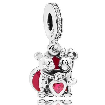 MINISO League of Legends Mickey & Minnie 925 Sterling Silver Charm – Beads Fit for Pandora Bracelet, Ladies Jewelry