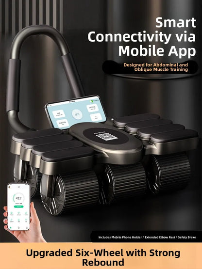 Updated Six-Wheel Eight-Knee Abdominal Wheel – PU Rebound Fitness Equipment for Home Exercise