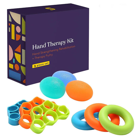 Finger Exercisers and Hand Strengtheners Therapy Kit - Enhance Grip, Dexterity, and Support Injury Recovery for Stress Relief - Suitable for Kids and Adults