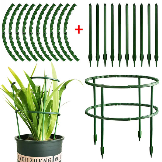 Plastic Garden Plant Support Cage Flower Stand Holder - Semicircle Greenhouse Orchard Fixing Rod - Essential Gardening Bonsai Tool