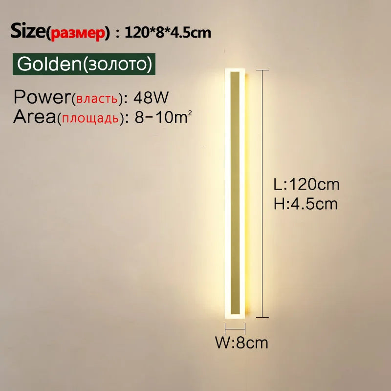 Outdoor Wall Lamp – IP65 Waterproof LED Long Corridor & Staircase Light, Balcony, Villa & Garden Entrance Lighting