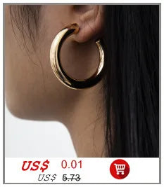 Exaggerated Chunky Metal Wire Choker Necklace – Gold Punk Collar, Wide Smooth Chain, Steampunk Jewelry for Women