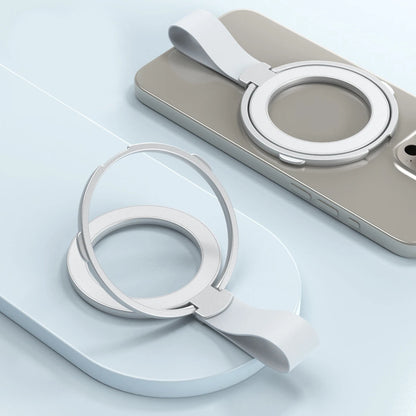 MagSafe Metal Strong Magnetic Suction Phone Holder - 360° Rotating, Folding Ring, Alloy, Portable & Universal Desktop Stand