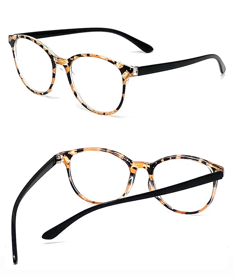 Retro Round Reading Glasses – Vintage Plastic Eyewear for Women, Presbyopia & Hyperopia +1.0 to +3.5