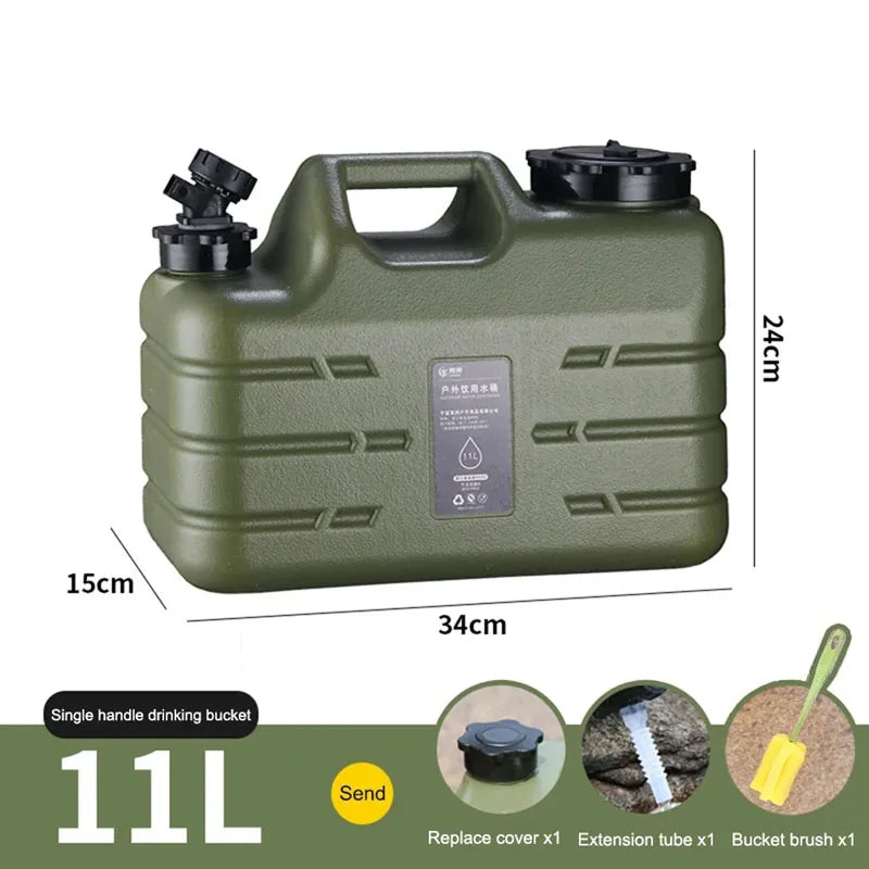 11L Portable Water Bucket – Large Capacity Drinking Canister with Detachable Leak-Proof Faucet for Outdoor Travel