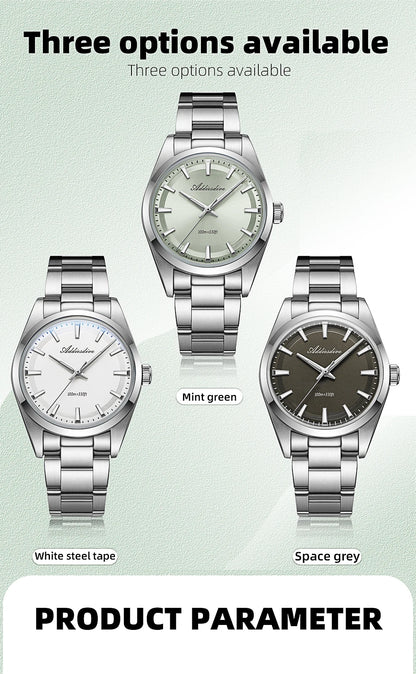 ADDIESDIVE Men's Luxury Quartz Watch – VH31, 100m Waterproof, Green AR Coating, Luminous, 316L Stainless Steel, 36mm