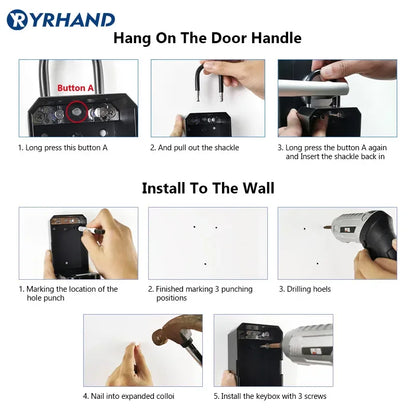 YRHAND TTLock Wifi Security Box – Smart Digital Fingerprint Lock with Password & Tuya App for Portable Protection