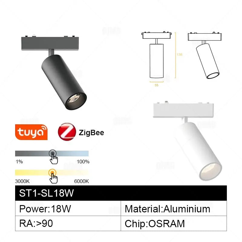 Smart Home Tuya Dimming 6mm Ultra-Thin Ceiling Mount Magnetic Track Light, 48V Slim Surface Mounted Linear Light