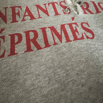 2025SS Ripped E.R.D. Hoodie – Men & Women Slogan Print Short Wide Sweatshirt