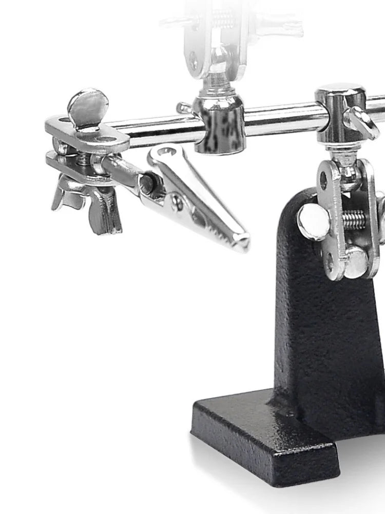 Soldering Iron Stand with Magnifying Glass - Third Hand Clamp & Desktop Repair Tool for Welding