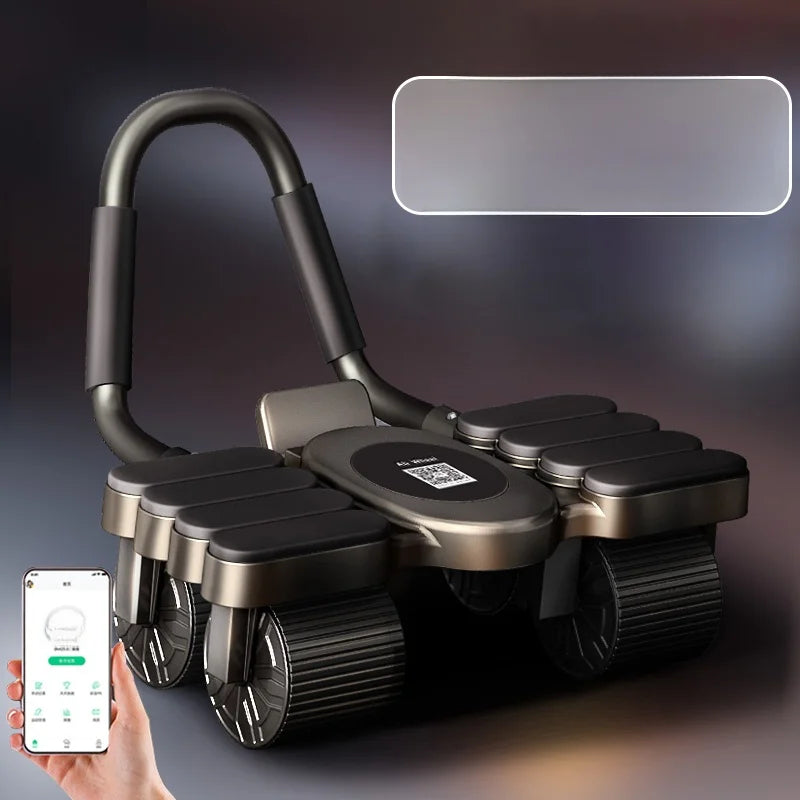 Updated Six-Wheel Eight-Knee Abdominal Wheel – PU Rebound Fitness Equipment for Home Exercise