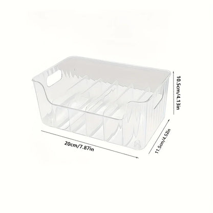 Clear Plastic Seasoning Storage Box – Adjustable Divider Kitchen Organizer for Spices, Snacks & Small Items