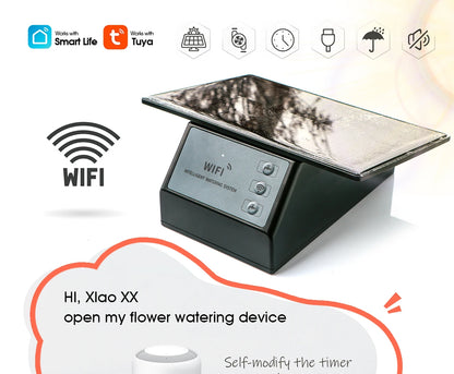 Tuya WiFi Solar Smart Drip Irrigation System — Remote Control Watering Kit for Garden & Balcony Plants