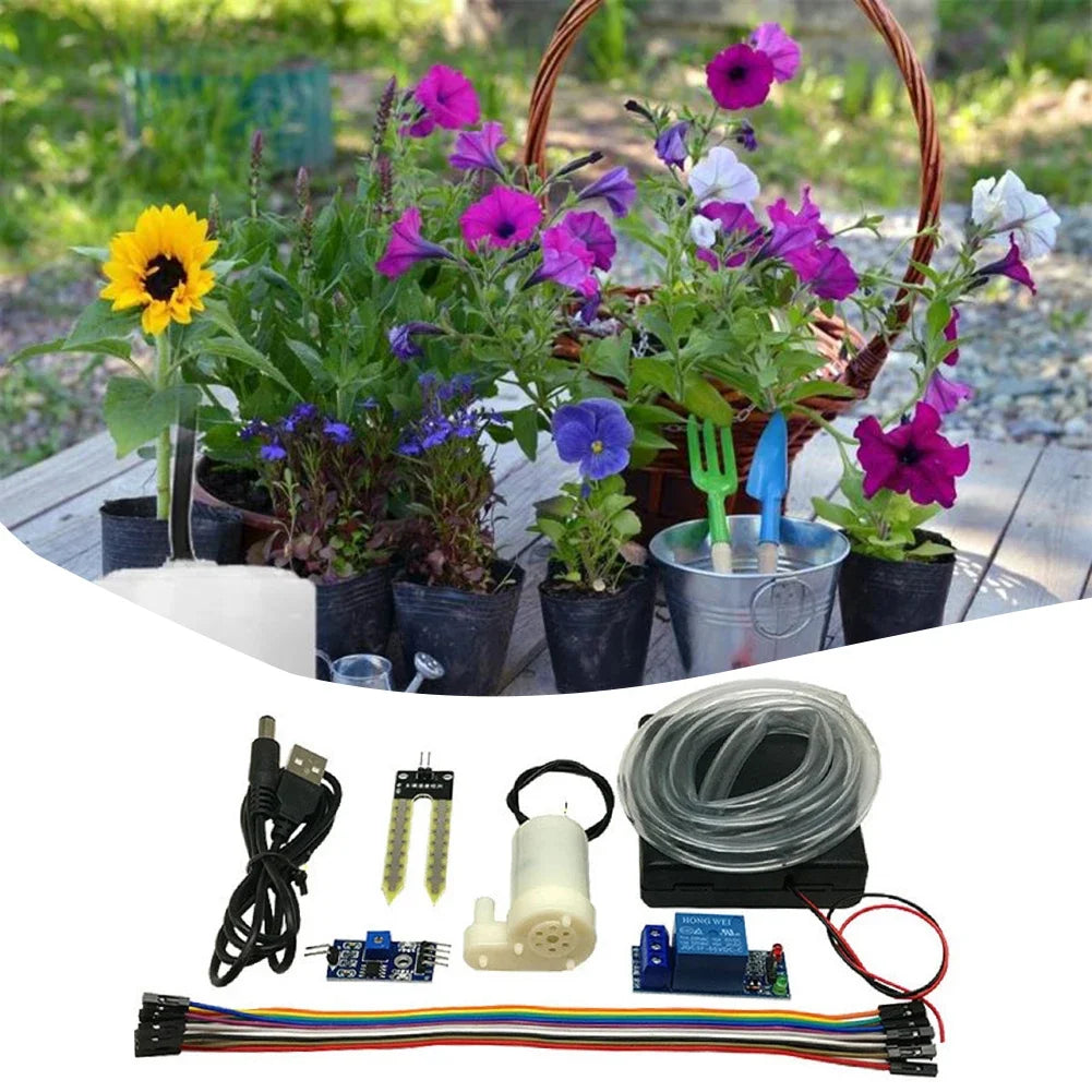 16PCS Automatic Irrigation Module Kit – DIY Soil Moisture Sensor with Relay and 50cm Hose for Arduino Watering System
