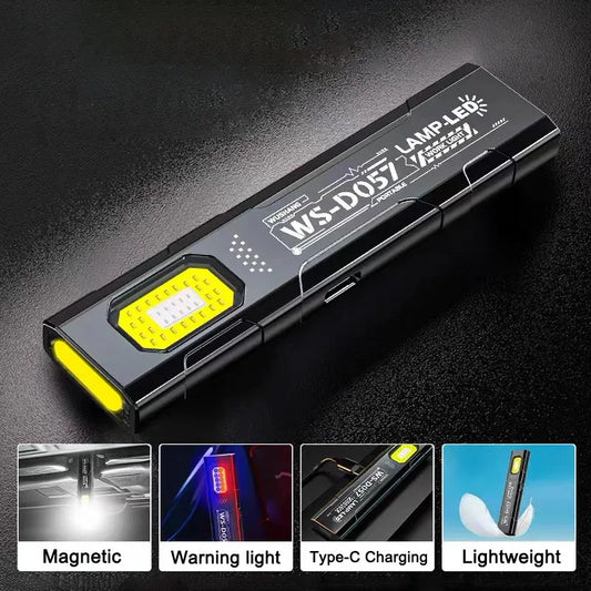 LED USB Rechargeable Keychain Flashlight – Mini COB Torch EDC Pocket Lantern with Magnet