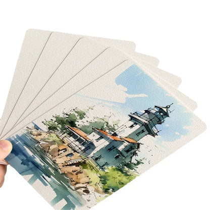 Professional Watercolor Paper: 300g 25 Sheets Square/Round Watercolor Postcards for Painting - Ideal School Supplies