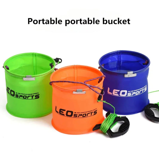 Three-Color Bucket Fishing Gear – Durable, Pressure-Resistant Fish Bucket for Outdoor Fishing