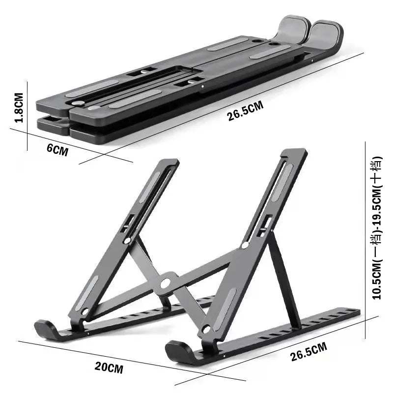 Foldable Laptop Stand – Adjustable & Portable Notebook Bracket – ABS Support Base for MacBook Air/Pro – Convenient Accessory