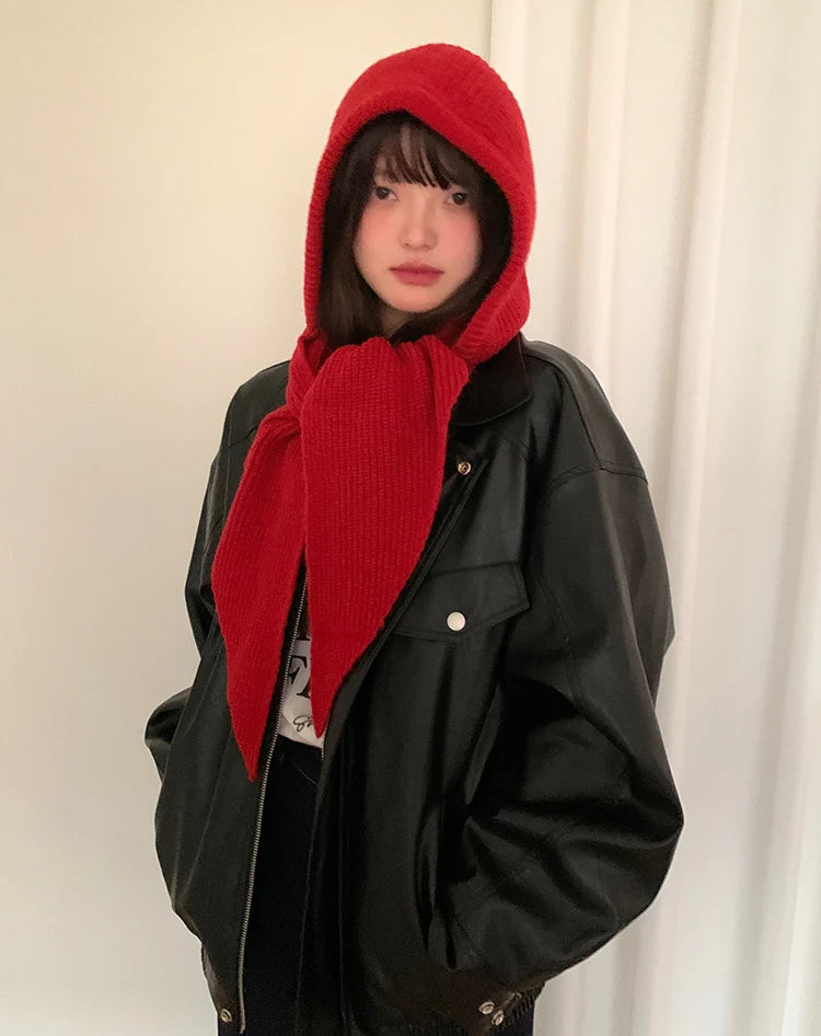 Autumn & Winter Hat and Scarf Set – Wool Knit Earmuffs, Fashionable Neck Warmer for Women