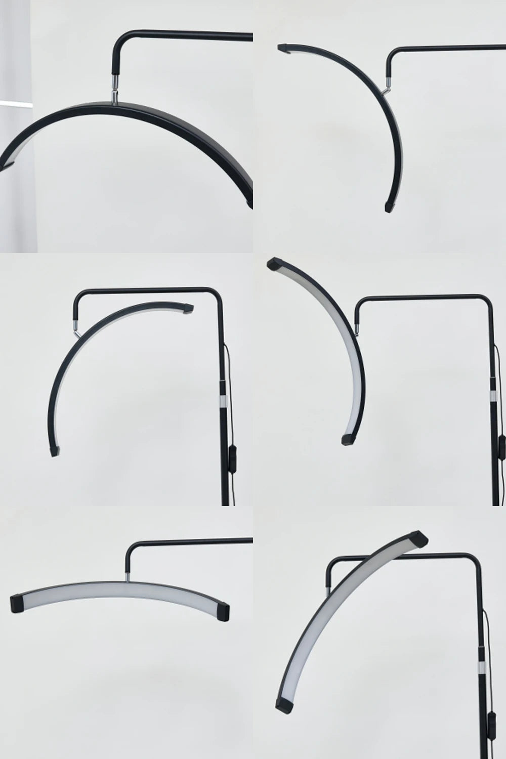 23" OEM 45W LED Eyelash Extension Lamp – Adjustable Brightness Half-Moon Bed Lamp with Ring Light & Free Logo