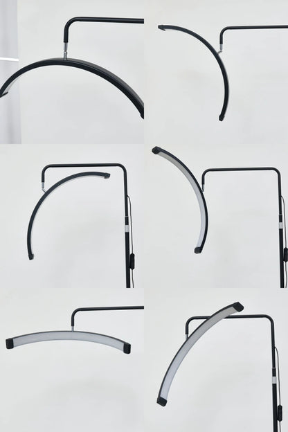 23" OEM 45W LED Eyelash Extension Lamp – Adjustable Brightness Half-Moon Bed Lamp with Ring Light & Free Logo