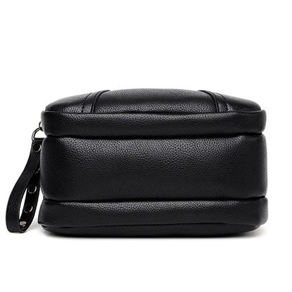 Women’s Solid Color Rivet Zipper Phone Bag – Soft Leather Small Square Shoulder & Crossbody Bag, Fashionable and Simple