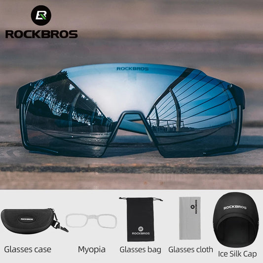 ROCKBROS Cycling Glasses – Polarized Photochromic Lens Sunglasses for Men and Women, Sports MTB and Road Cycling Goggles