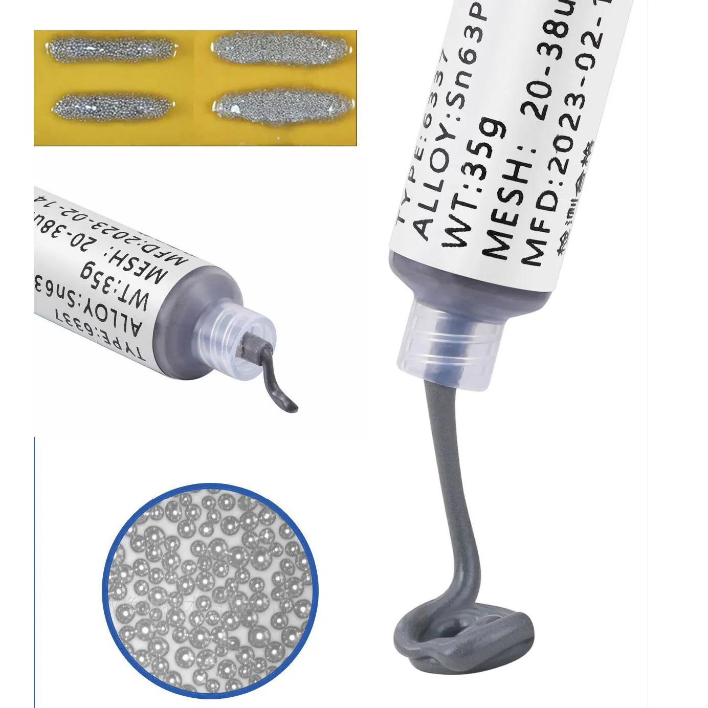 138/183℃ Solder Paste Syringe Flux for SMD BGA IC PCB Repair – Tin Welding Paste with Needle Tube