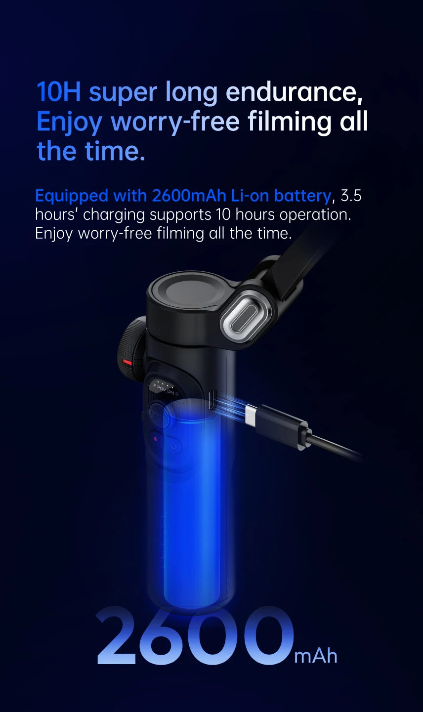 AOCHUAN 3-Axis Handheld Gimbal Stabilizer – SmartXE for iPhone & Android with AI Face Tracking for TikTok & Vlog