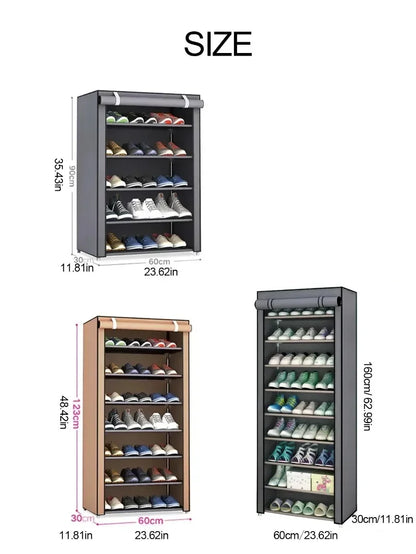Dustproof Shoe Storage Rack – Multilayer Nonwoven Organizer Cabinet, Space-Saving Shoe Shelf for Home & Hallway