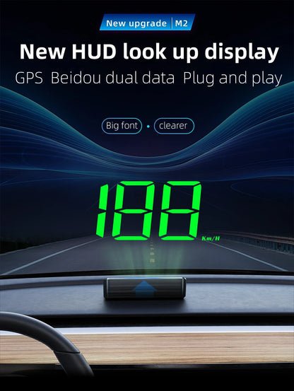 Car Head-Up Display M2 – HD GPS Speedometer, Digital Speed KMH Projector for All Cars, Auto Electronics Accessories