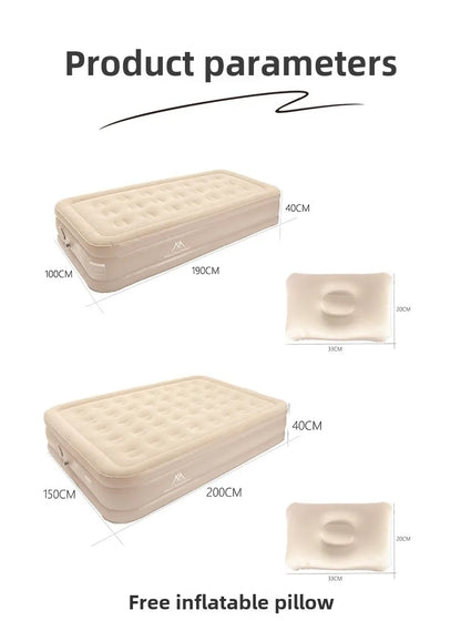 MOUNTAINHIKER 2025 Inflatable Air Mattress - PVC Glamping Camping / interior Bed Mat with Built-In Pump for 1-3 Person