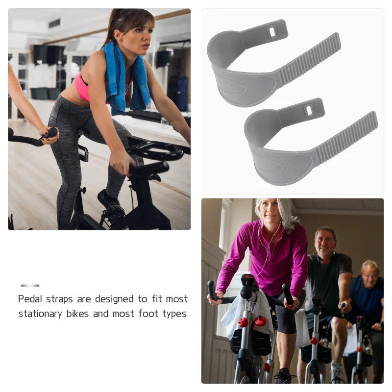 Adjustable Spinning Bike Pedal Straps – Zipper Toe Pedals, Footrest Clips for Exercise & Cycling Gym Foot Support