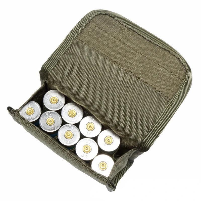 10 Grid Tactical Ammo Pouch - Multi-Functional EDC Nylon Waist Bag with MOLLE System for Outdoor Shooting