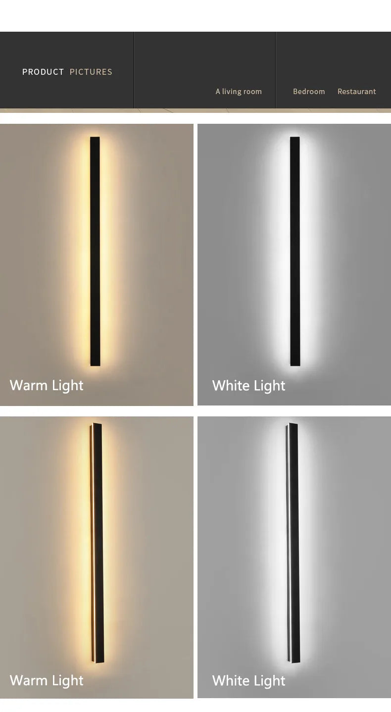 Waterproof Outdoor Wall Light – LED Garden Lamp, Modern Nordic Style for Living Room & TV Background, IP65, 110/220V Wall Washer