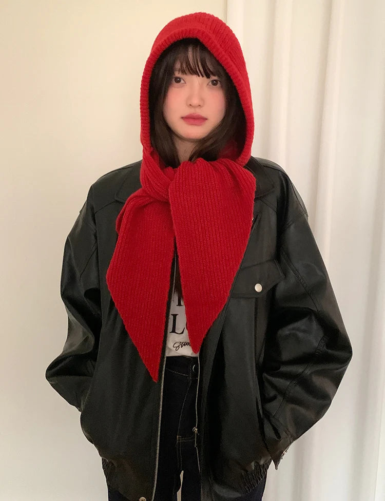 Autumn & Winter Hat and Scarf Set – Wool Knit Earmuffs, Fashionable Neck Warmer for Women