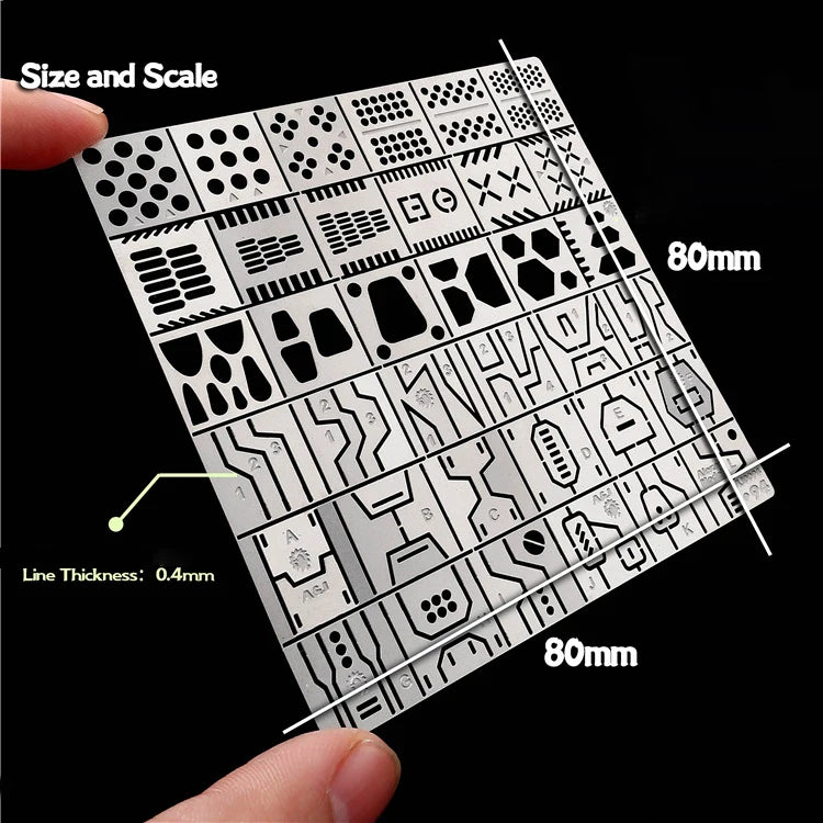 36-in-1 Model Scribing Template Ruler – Precision Line & Groove Drawin ...