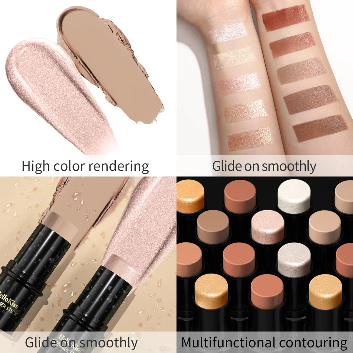 Multifunctional Highlight & Contour Stick – Concealer, Face Brightening, Blush & Sculpting Makeup