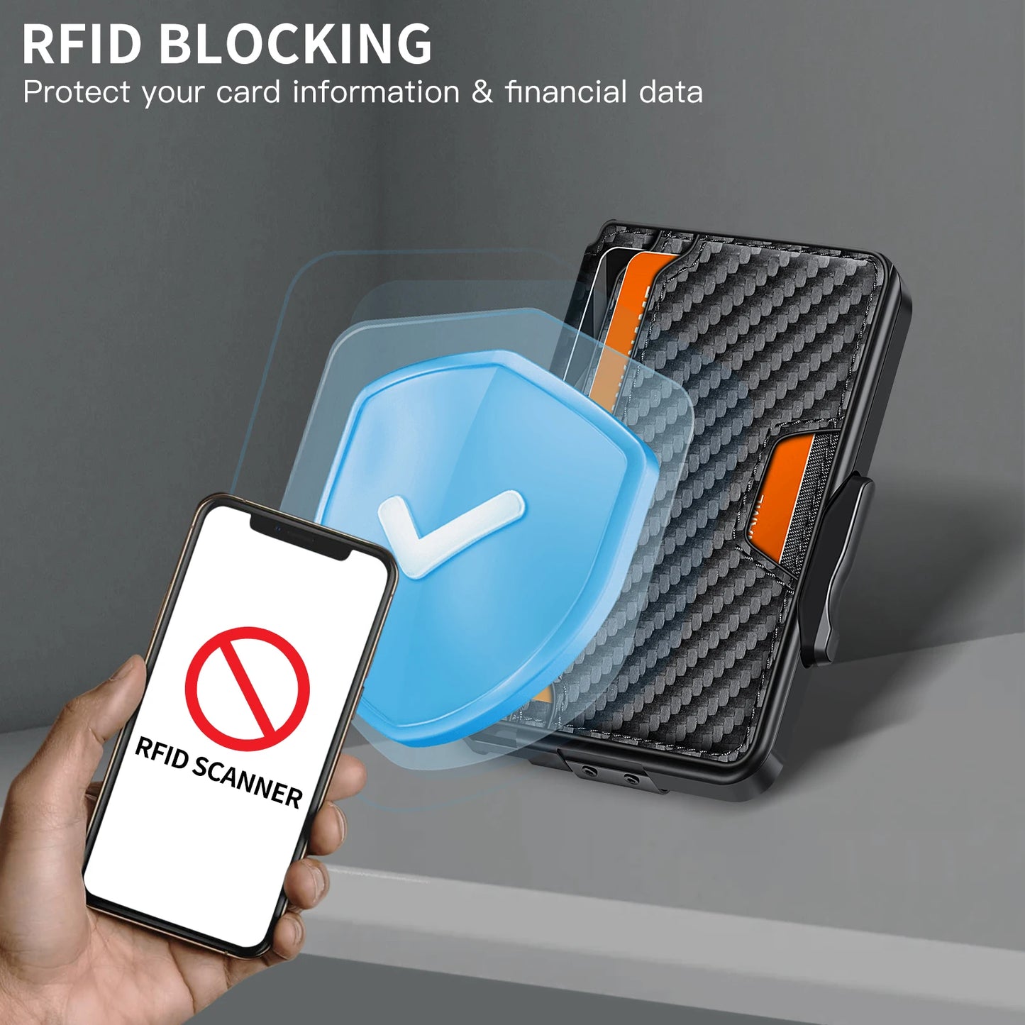 RFID Blocking Men’s Slim Pop-up Wallet – Minimalist Bifold Credit Card Holder
