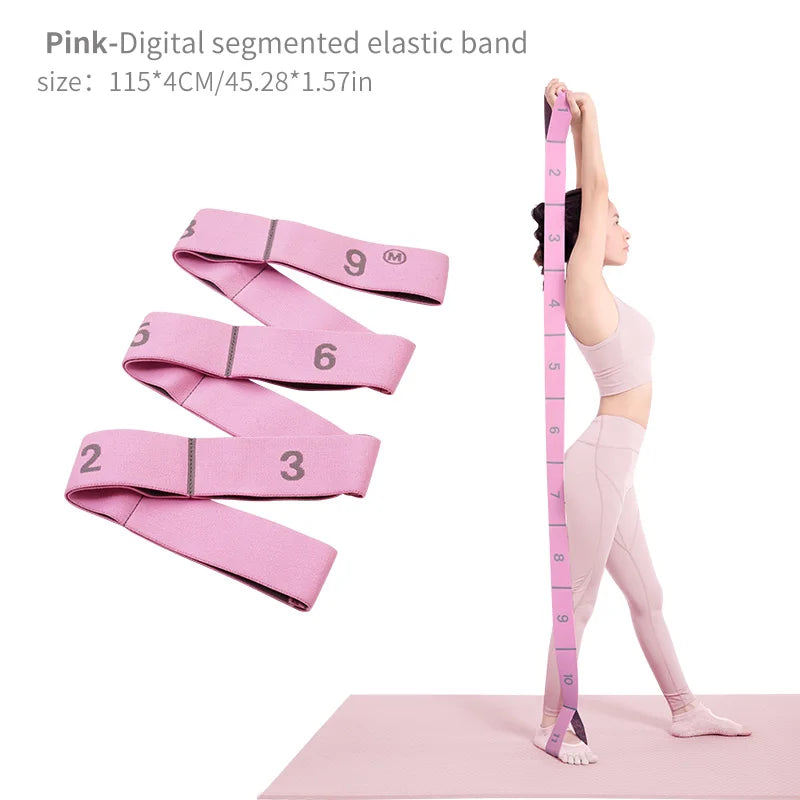 Elastic Yoga Stretching Strap with Loops – Stretch Band for Ballet, Dance, Pilates, Gymnastics, and Body Flexibility