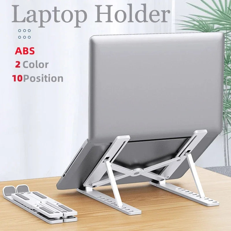 Foldable Laptop Stand – Adjustable & Portable Notebook Bracket – ABS Support Base for MacBook Air/Pro – Convenient Accessory