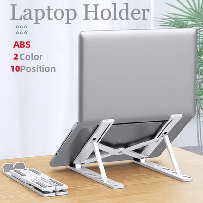 Foldable Laptop Stand – Adjustable & Portable Notebook Bracket – ABS Support Base for MacBook Air/Pro – Convenient Accessory
