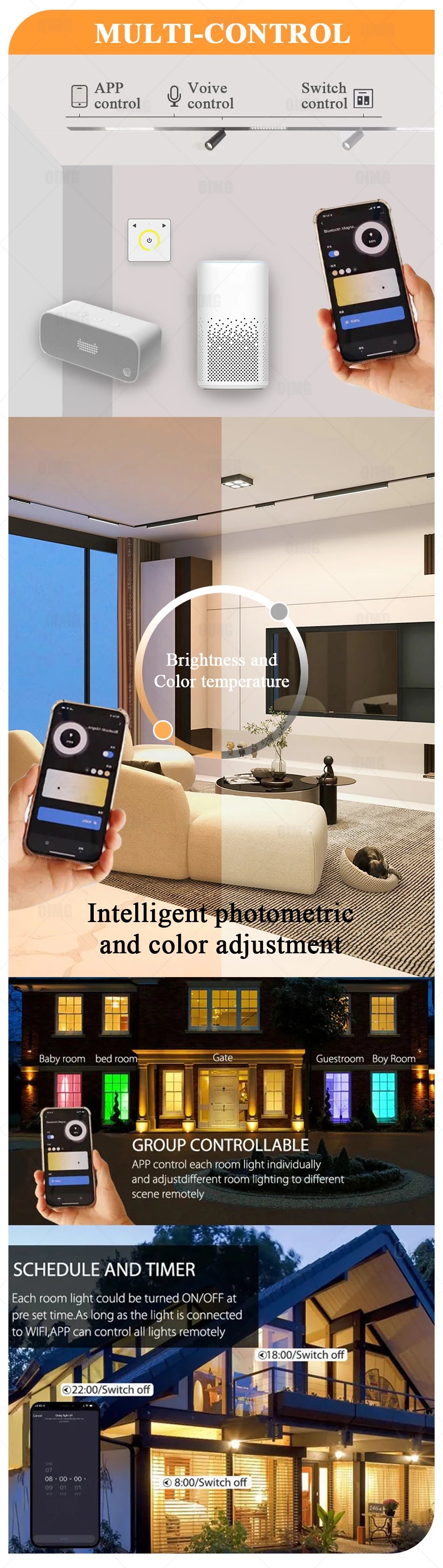 Smart Home Tuya Dimming 6mm Ultra-Thin Ceiling Mount Magnetic Track Light, 48V Slim Surface Mounted Linear Light