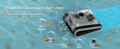 (2025 New) Seauto Crab Pro Cordless Robotic Pool Cleaner – Vacuum for Inground Pools up to 2000 Sq.ft, Wall & Waterline Cleaning