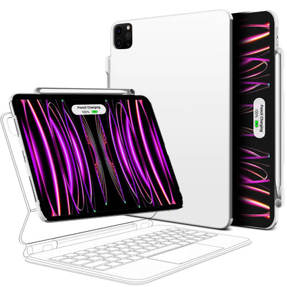 Magnetic Case for iPad Pro 11/13 & iPad Air 6/4/5 (2024) – Compatible with M4 Magic Keyboard & Pencil Holder