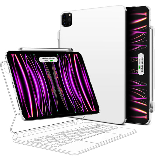 Magnetic Case for iPad Pro 11/13 & iPad Air 6/4/5 (2024) – Compatible with M4 Magic Keyboard & Pencil Holder