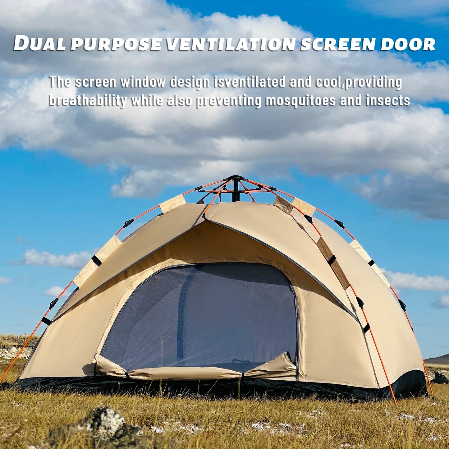 Outdoor Automatic Quick-Open Tent – Rainproof & Sun-Proof 4-Person Beach and Fishing Shelter